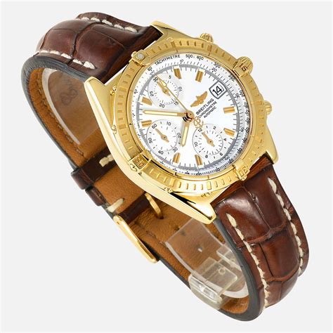 18k yellow gold vintage breitling mechanical watch|Breitling Mechanical Hand.